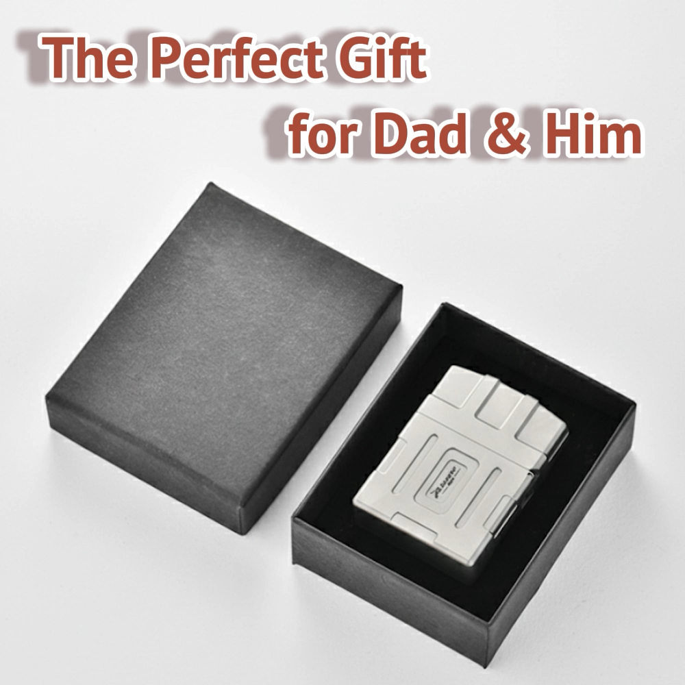 Titanium Windproof Lighter | Refillable Kerosene Pocket Lighter | Sandblasted & Stone Washed Finish | Gift Box Included