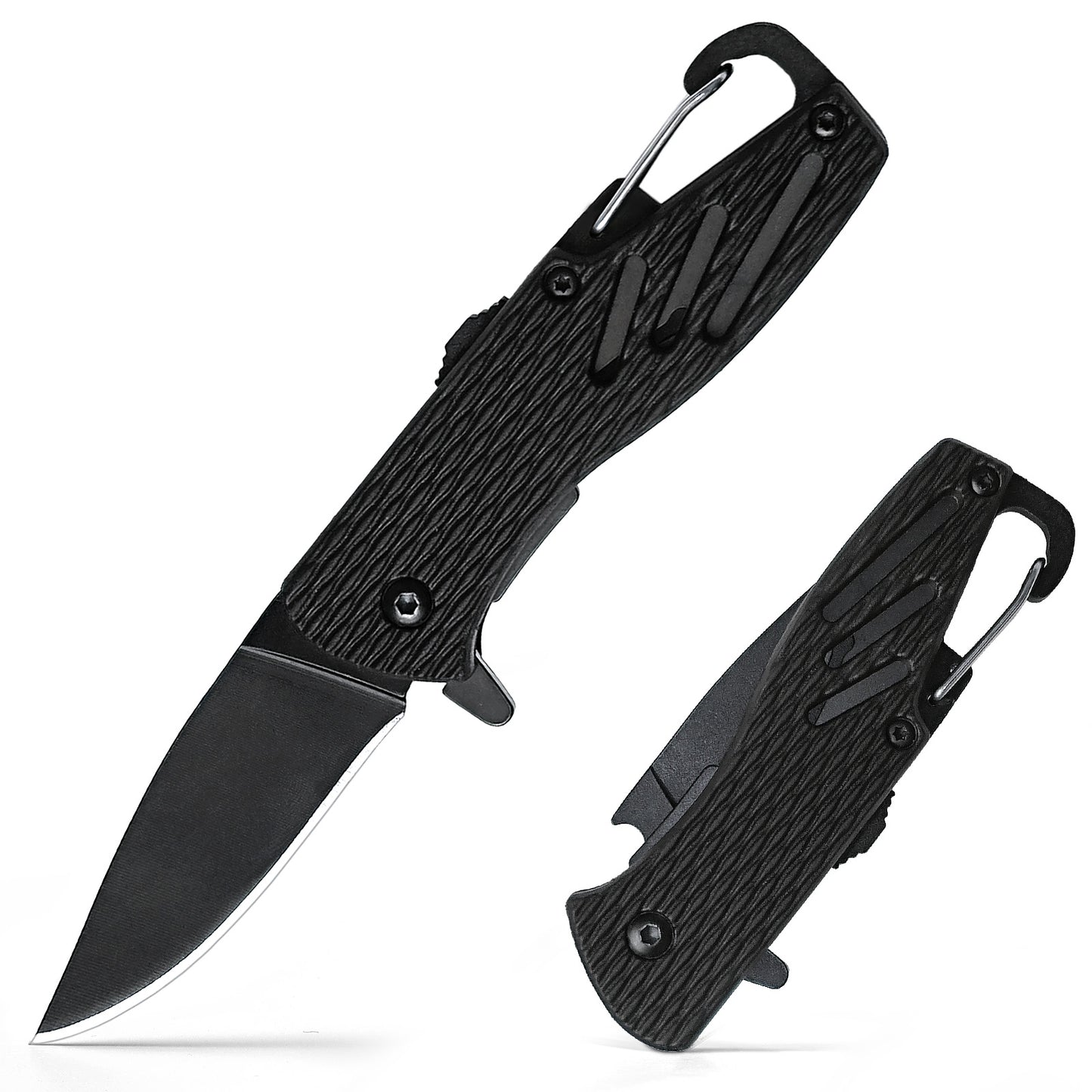 Keychain Folding Knife, Small Pocket Knife with Safety Lock, 2.5" Steel Blade, Bottle Opener, Great EDC Tool for Men Women Gift 6175P