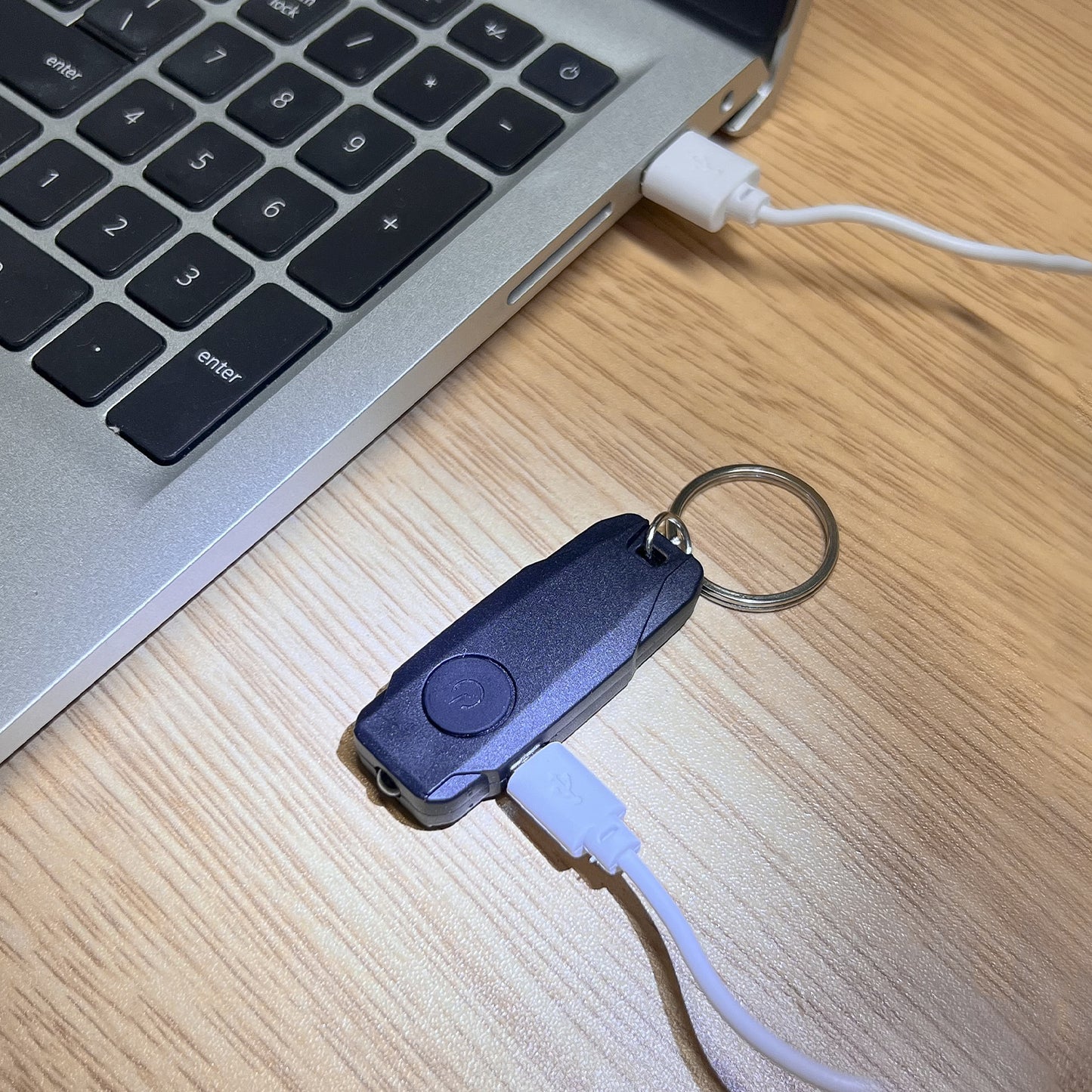 USB Rechargeable Keychain Light, 3pcs Mini LED Flashlight with Keyring, Great EDC Tool, Gift for Kids Teens(Blue + Black + Pink)