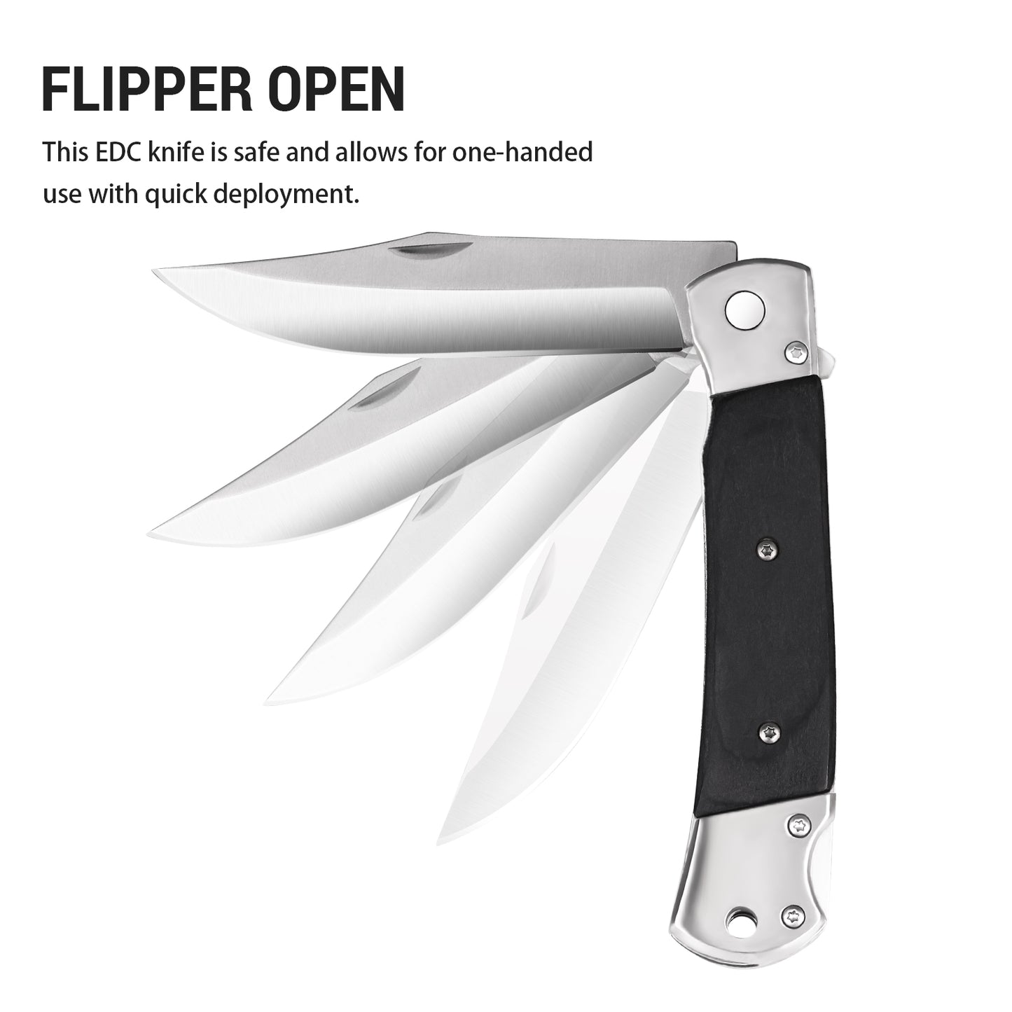 Folding Pocket Knife for Men, 3.9" Steel, Wooden Handle, Liner Lock Design 6696