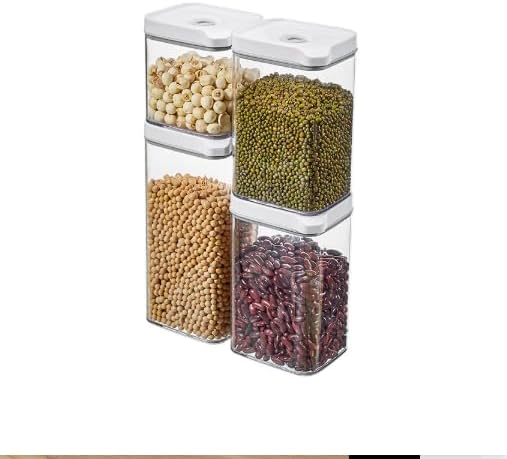 Vacuum Sealed Food Storage Containers with Pump – Airtight, Keeps Food Fresh, Prevents Bacteria – Ideal for Grains, Coffee, Snacks & dog food storage container(4-Piece Set)