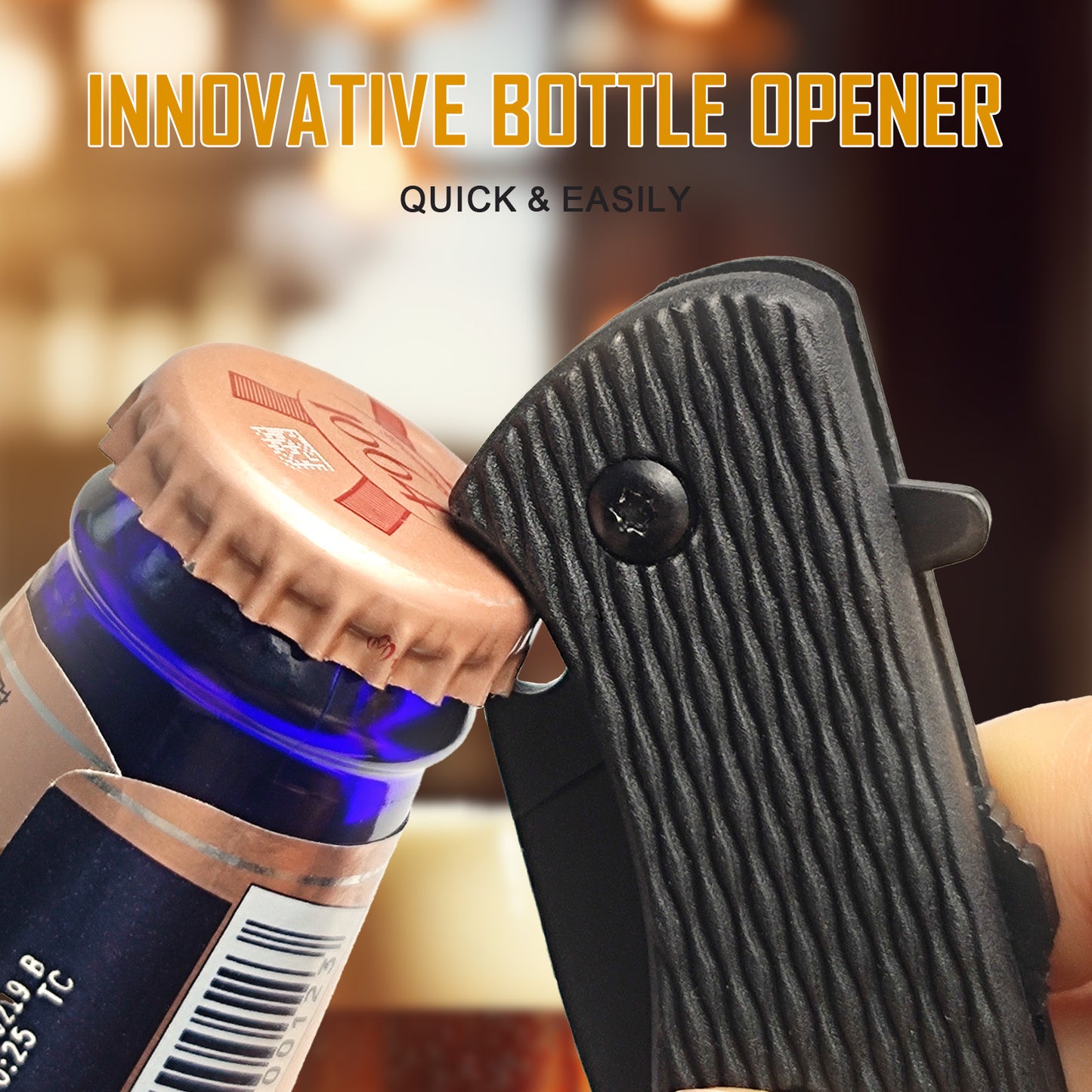 Keychain Folding Knife, Small Pocket Knife with Safety Lock, 2.5" Steel Blade, Bottle Opener, Great EDC Tool for Men Women Gift 6175P