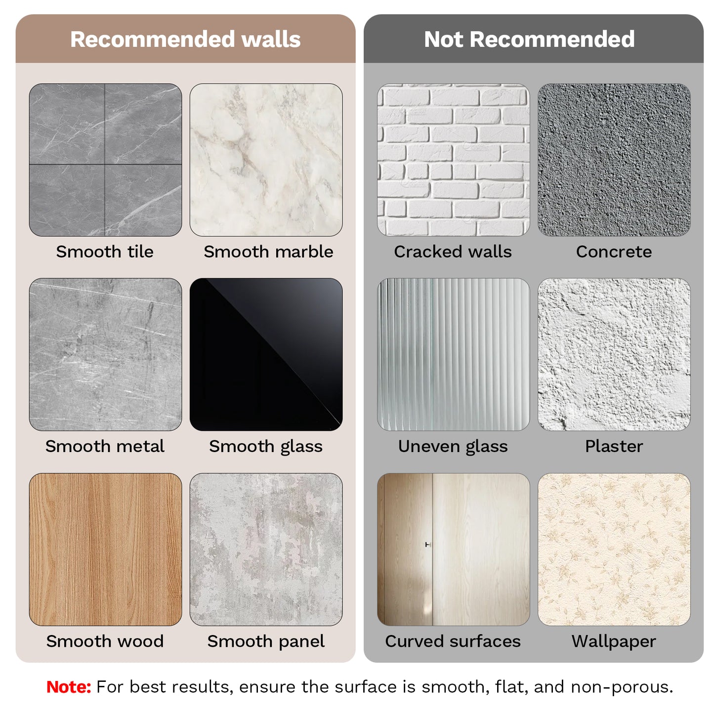 8 Hooks - Suction Cup Hooks - 360° Rotating Wall Mount Organizer, No Damage Adhesive Free Hooks for Walls, Kitchen, Bathroom, Cooking Utensil Holder, Key Holder, Dresser (White)