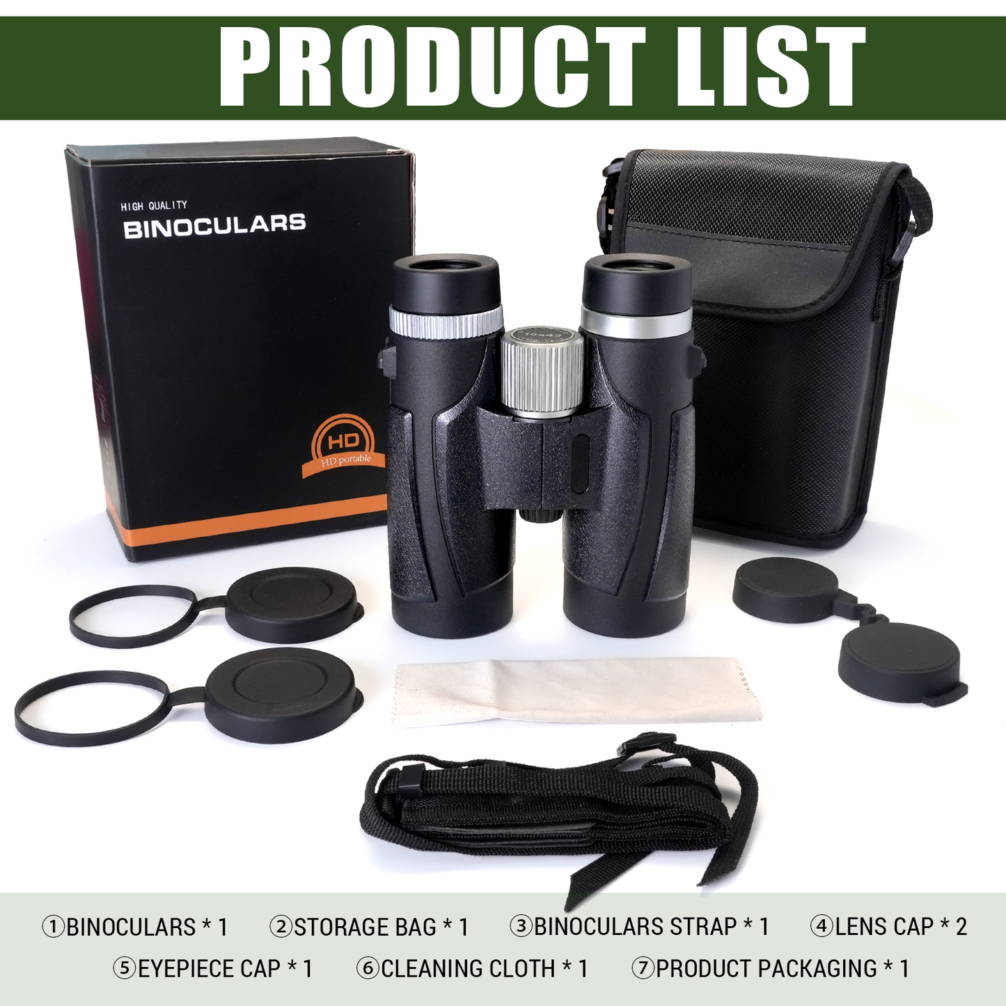 10x42 Water Resistant Binoculars for Adults, Large View, Clear Low Light Vision, Super Bright BAK4 Prism - for Bird Watching, Concert, Football, Stargazing, Cruise - with Carrying Bag.