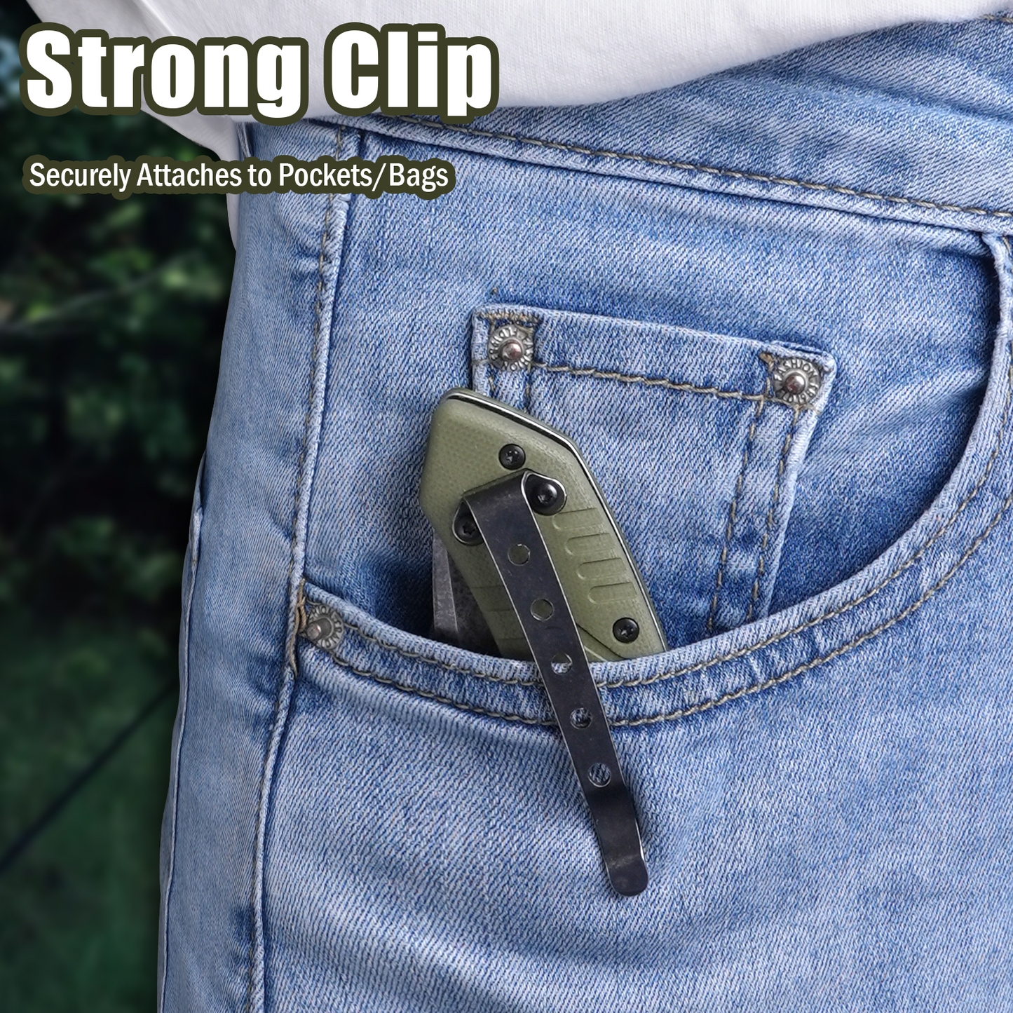 Folding Pocket Knife, 3.3 Inch D2 Steel Blade G10 Handle Small EDC Knife with Liner Lock, Pocket Clip for Men Women, Perfect Tool for Camping Hunting Survival