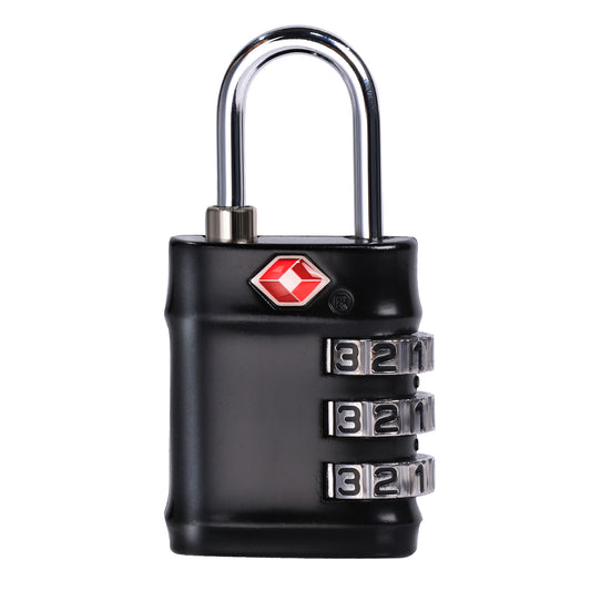 TSA Approved Combination Lock - Compact & Durable Luggage Locks, 3-Digit Resettable Password for Travel, Gym Lockers, Cabinets, Black