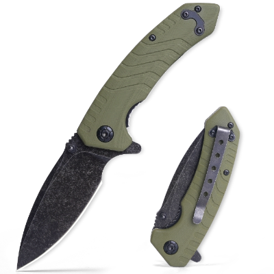 Folding Pocket Knife, 3.3 Inch D2 Steel Blade G10 Handle Small EDC Knife with Liner Lock, Pocket Clip for Men Women, Perfect Tool for Camping Hunting Survival