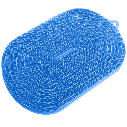 Silicone Shower Foot and Back Scrubber Mat - 21.3" Foot Massager ,Strong Suction Cups Non-Slip, Hands-Free Dead Skin Remover & Exfoliator for Elderly & Pregnant Women, No Bending Required (Blue)
