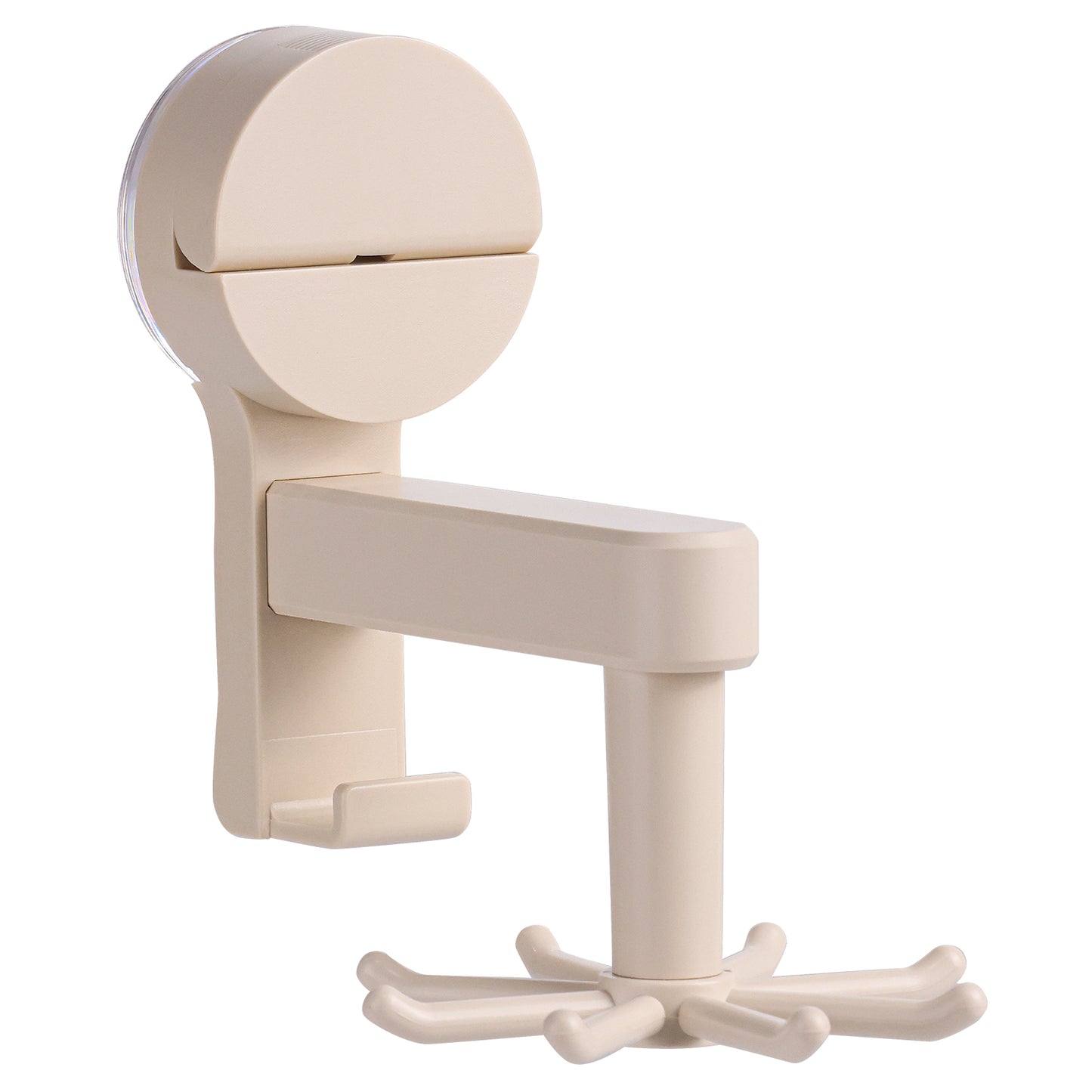 8 Hooks - Suction Cup Hooks - 360° Rotating Wall Mount Organizer, No Damage Adhesive Free Hooks for Walls, Kitchen, Bathroom, Cooking Utensil Holder, Key Holder, Dresser (White)