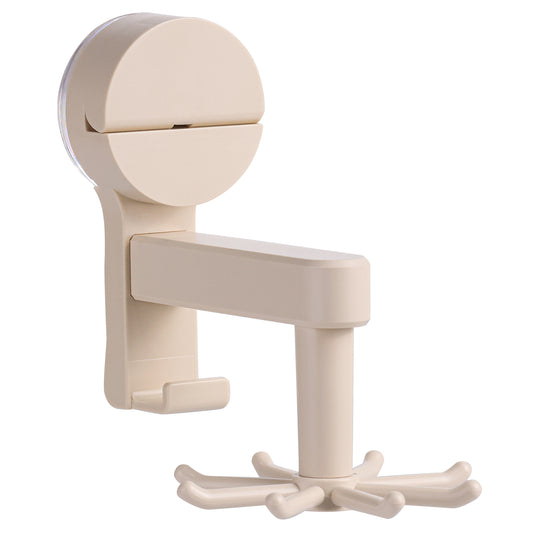 8 Hooks - Suction Cup Hooks - 360° Rotating Wall Mount Organizer, No Damage Adhesive Free Hooks for Walls, Kitchen, Bathroom, Cooking Utensil Holder, Key Holder, Dresser (White)