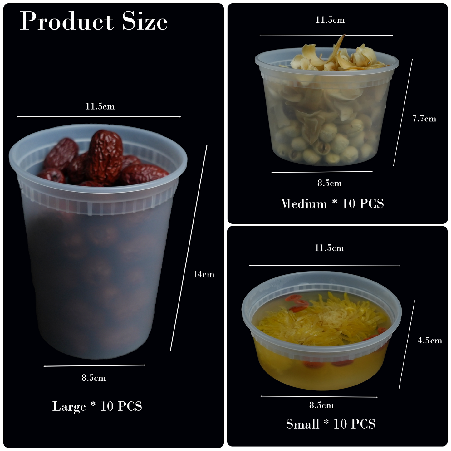 Disposable Food Storage Containers with Lids, BPA-Free, Leakproof, Microwave, Dishwasher and Freezer Safe, Perfect for Everything from Dips and Sauces to Fruits and Full Meals (72)