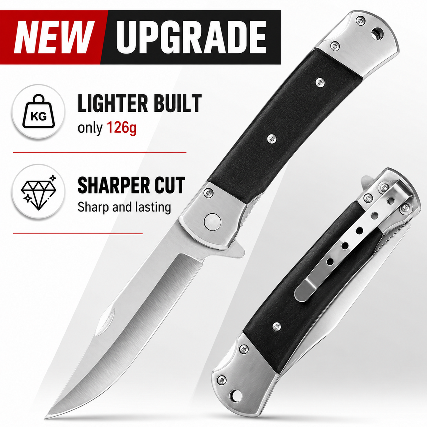 Folding Pocket Knife for Men, 3.9" Steel, Wooden Handle, Liner Lock Design 6696