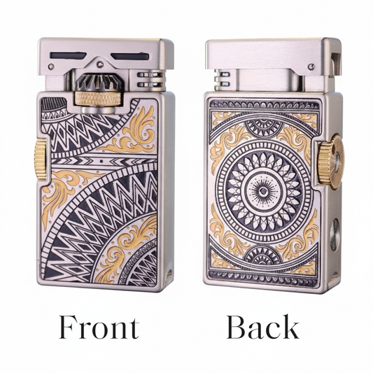 Torch Lighter, Windproof Fidget Lighter with Spinning Gear for Stress Relief - Refillable Metal Kerosene Lighter