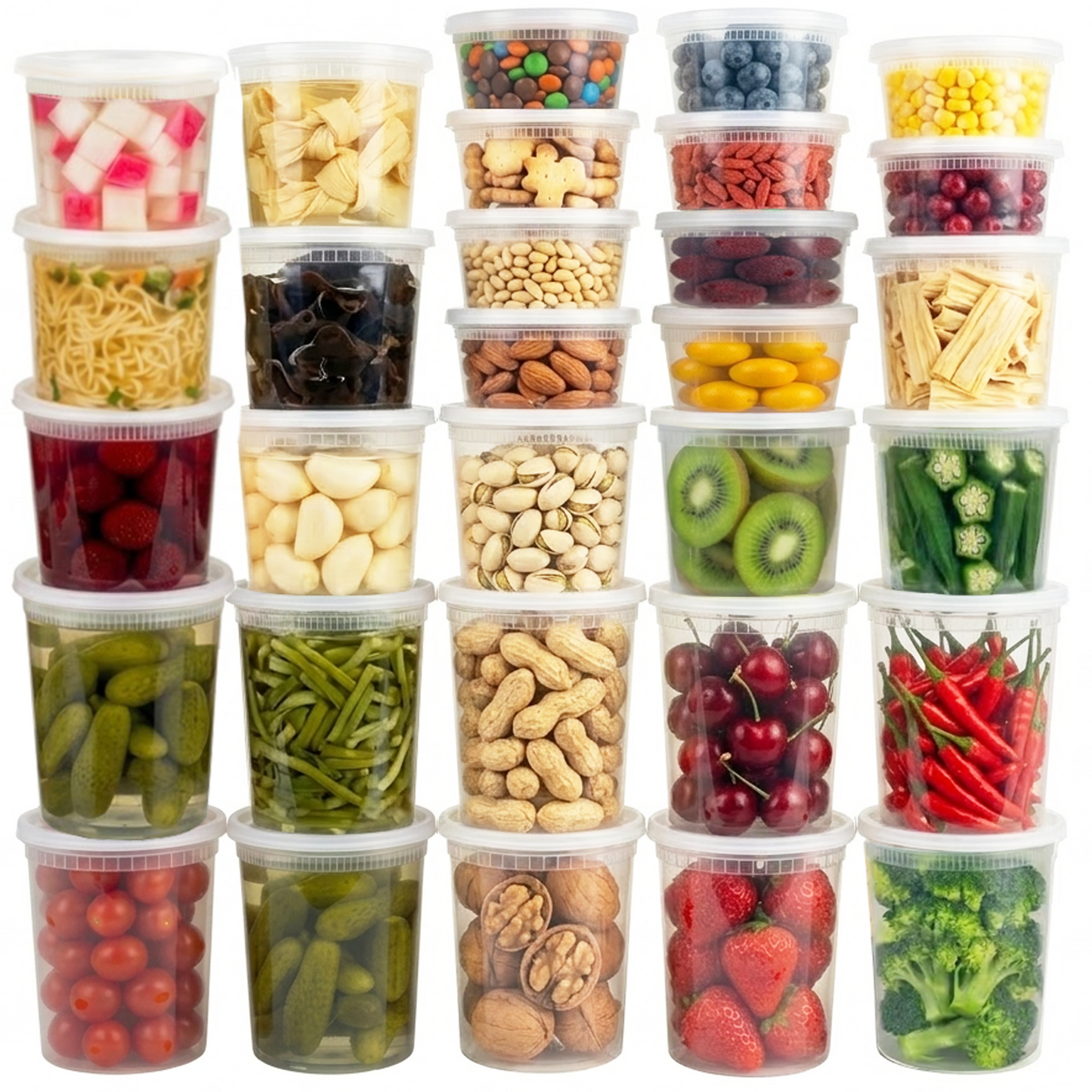 30 Sets (60-Piece) Disposable Food Storage Containers with Lids, BPA-Free, Leakproof, Microwave, Dishwasher and Freezer Safe, Perfect for Everything from Dips and Sauces to Fruits and Full Meals .