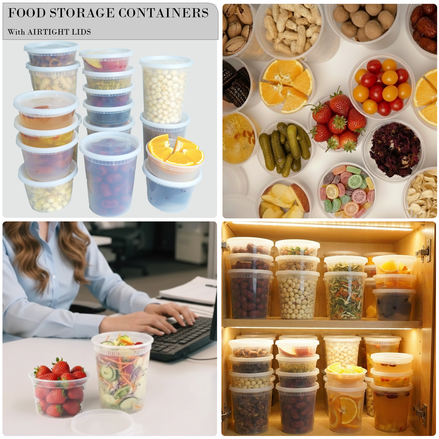 30 Sets (60-Piece) Disposable Food Storage Containers with Lids, BPA-Free, Leakproof, Microwave, Dishwasher and Freezer Safe, Perfect for Everything from Dips and Sauces to Fruits and Full Meals .
