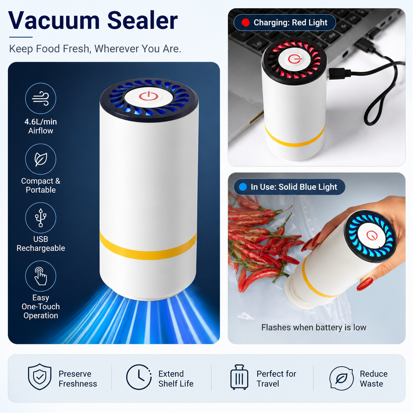 30 PCS Reusable Vacuum Sealer Bags, 3 Sizes of Food Storage Bags for Sous Vide, Freezer & Vacuum Sealers, BPA-Free with 3D Valve (-40°C to 100°C)
