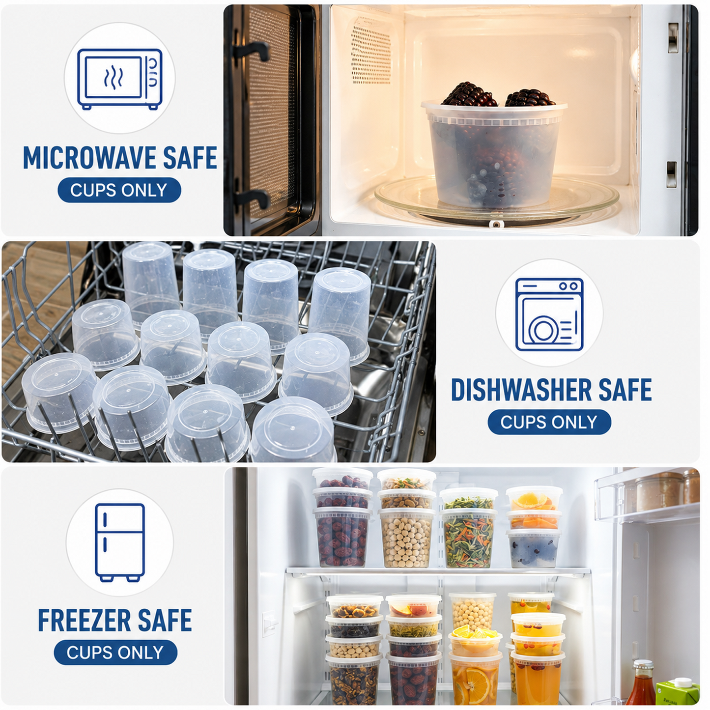 30 Sets (60-Piece) Disposable Food Storage Containers with Lids, BPA-Free, Leakproof, Microwave, Dishwasher and Freezer Safe, Perfect for Everything from Dips and Sauces to Fruits and Full Meals .
