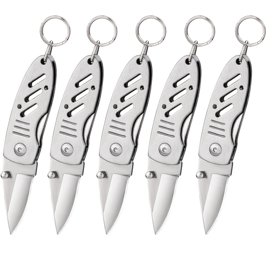 Mini Keychain Knife, Small Folding Pocket Knife with Liner Lock, 1.6 Inch Blade, Perfect Edc Tool for Women Teens (5 Pack)