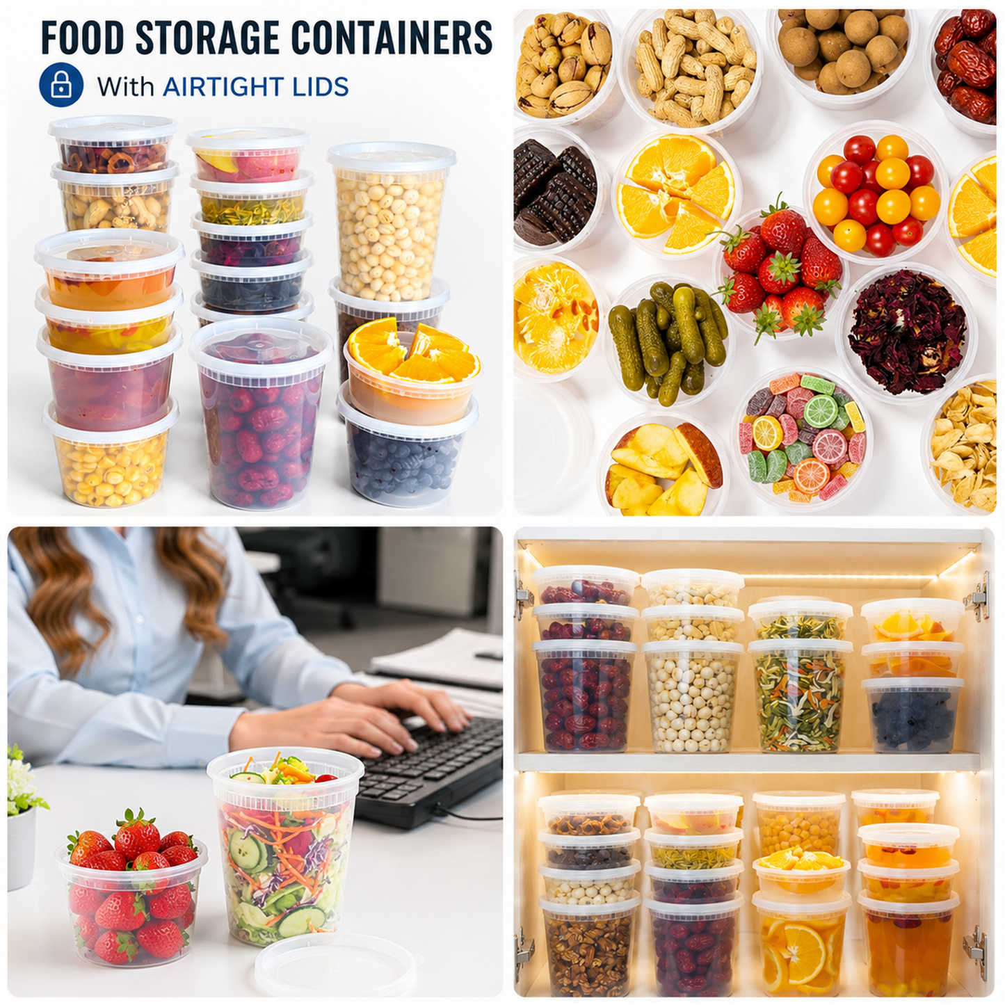 30 Sets (60-Piece) Disposable Food Storage Containers with Lids, BPA-Free, Leakproof, Microwave, Dishwasher and Freezer Safe, Perfect for Everything from Dips and Sauces to Fruits and Full Meals .