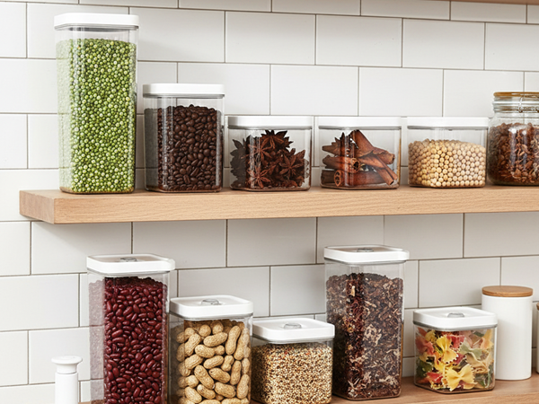 Vacuum Sealed Food Storage Containers with Pump – Airtight, Keeps Food Fresh, Prevents Bacteria – Ideal for Grains, Coffee, Snacks & dog food storage container(4-Piece Set)