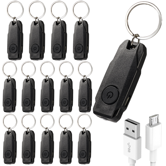 15PCS USB Rechargeable Keychain Light, Mini LED Flashlight with Keyring, Great EDC Tool, Gift for Kids Teens